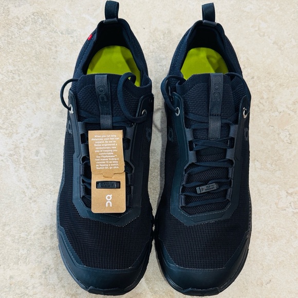 On Men’s Cloud Ultra2 Black Running Shoes with Lime Insoles